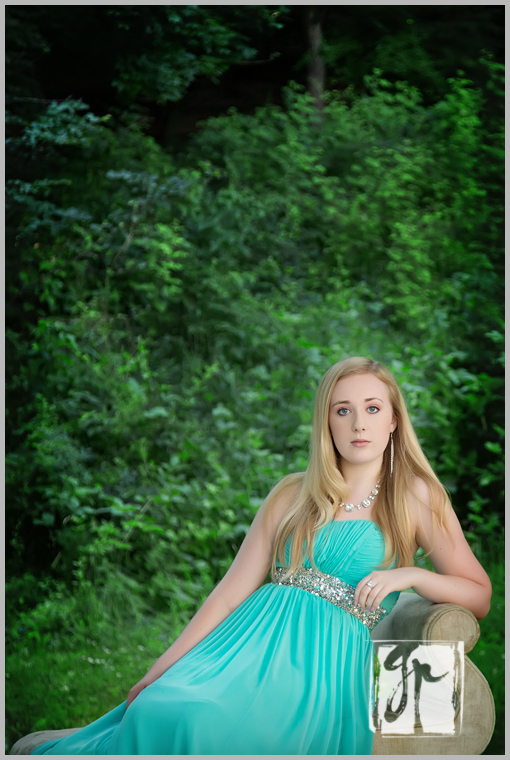 gorgeous high school senior in mint green prom dress