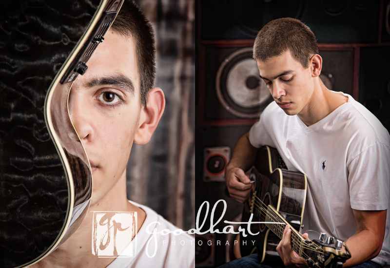 senior with guitar