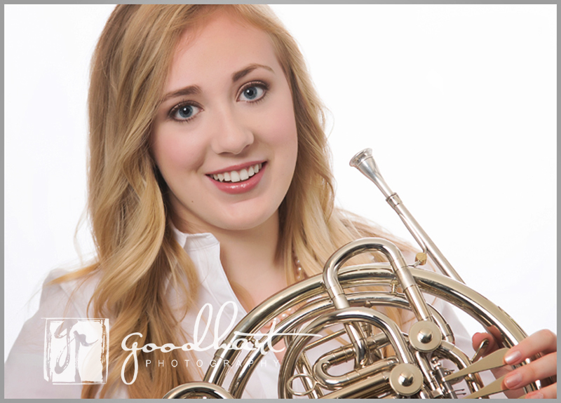 loudoun county senior photographer with french horn