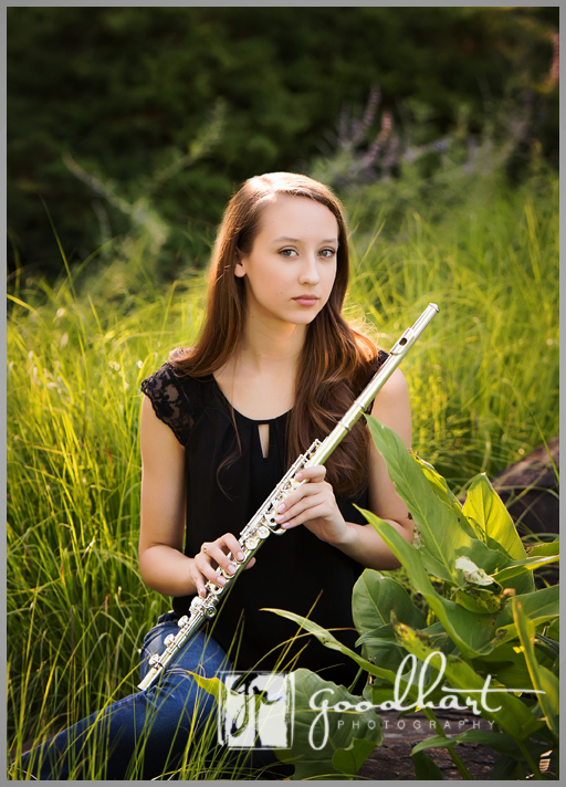 loudoun county high school senior with flute