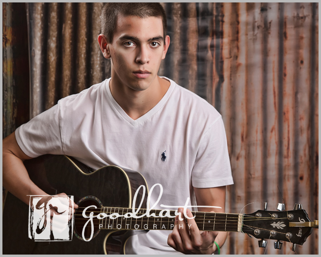 high school senior with guitar