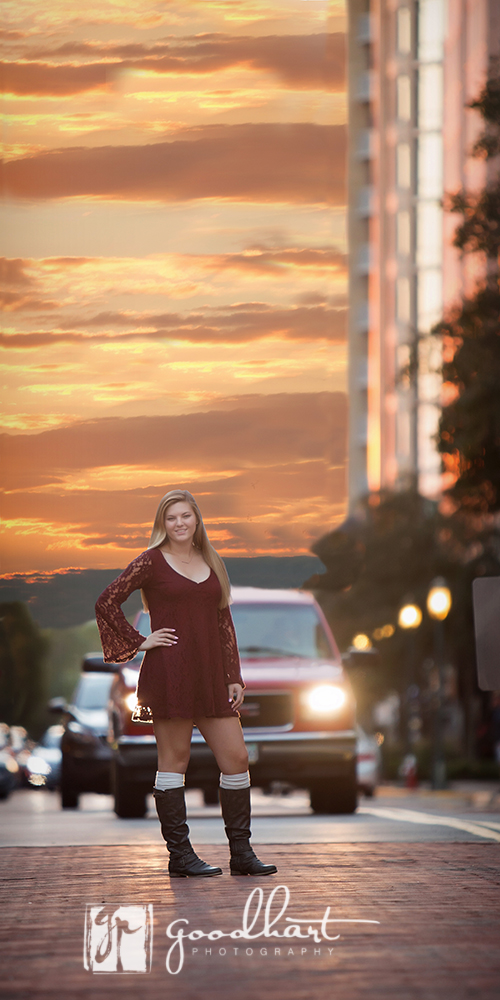 Stopping Traffic Senior Portrait